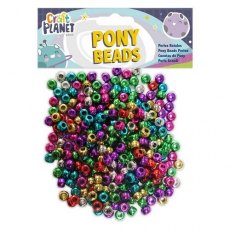 Craft Planet Pony Beads Metallic 500pc - 140g