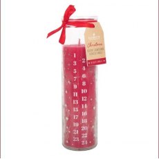 Red Vanilla Christmas Advent Tube Candle Red Vanilla Christmas Advent Tube Candle