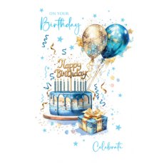 On Your Birthday Celebrate Blue