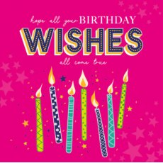 Birthday Wishes Pink Candles