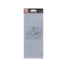 Stickers - Outline Mixed Numbers Silver