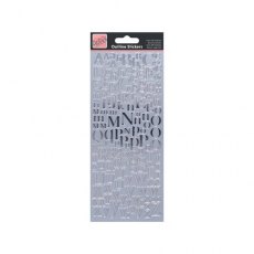 Stickers - Outline Mixed Serif Alphabet Silver