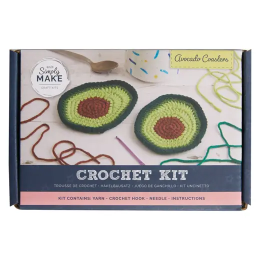 Simply Make Crochet Kit Avacado Coasters