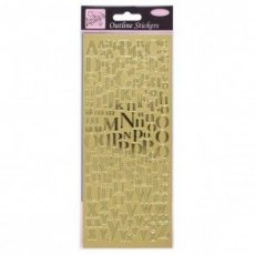 Stickers - Outline Mixed Serif Alphabet Gold