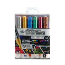 6PC Acrylic .7mm Rainbow Markers