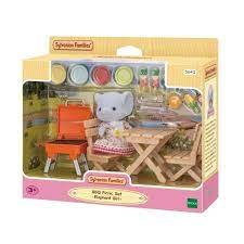 Sylvanian BBQ Picnic Set With Elephant Girl