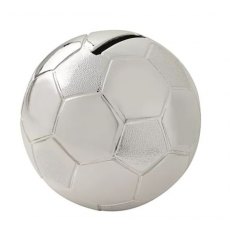 Bambino Silver Plated Money Box - Football Bambino Silver Plated Money Box - Football