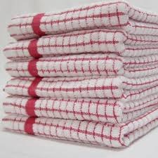 Super Dry Single Red White Tea Towel 50x72cm