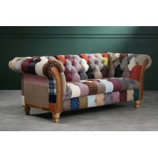 Patchwork 2 Seat Sofa Fabric & Leather