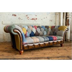 Patchwork 2 Seat Sofa Leather & Fabric