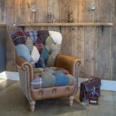 Patchwork Leather & Fabric Chair