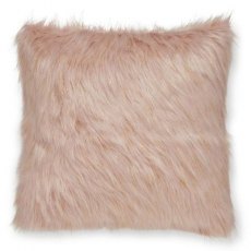Metallic Fur Throw Blush Cushion
