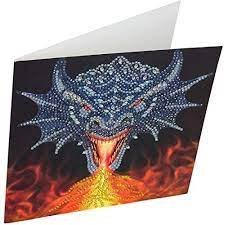 Crystal Art Card 18x18 Dragon Fire Head