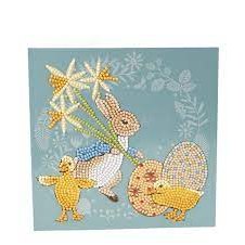 Crystal Art Card 18x18 Peter Rabbit And Spring Chicks