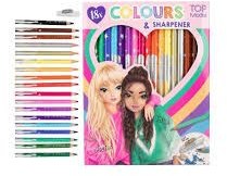 Top Model 18 Colouring Pencils & sharpener