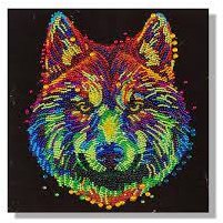 Crystal Art 30x30 Canvas Colourful Wolf