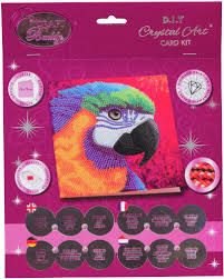 Crystal Art Card 18x18cm Paradise Parrot
