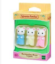 Sylvanian Marshmallow Mouse Triplets