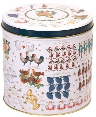 12 Days of Christmas Barrel Tin of Assorted Biscuits 450g