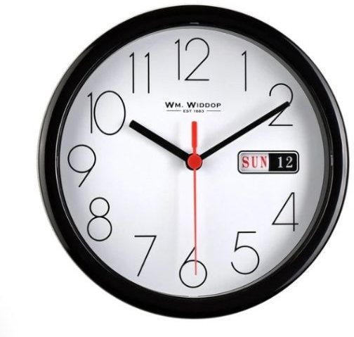 Hometime Day/Date Wall Clock - Black
