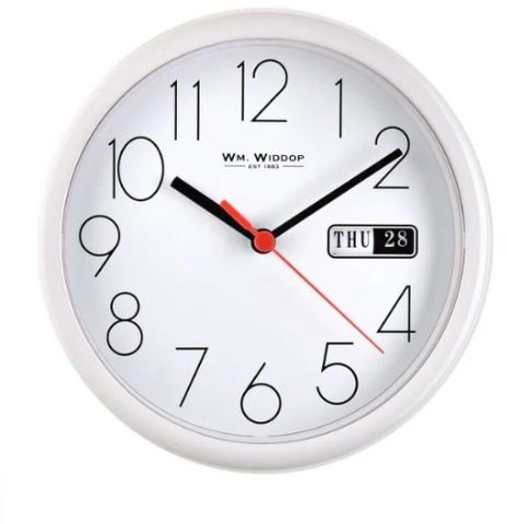 Hometime Day/Date Wall Clock - White