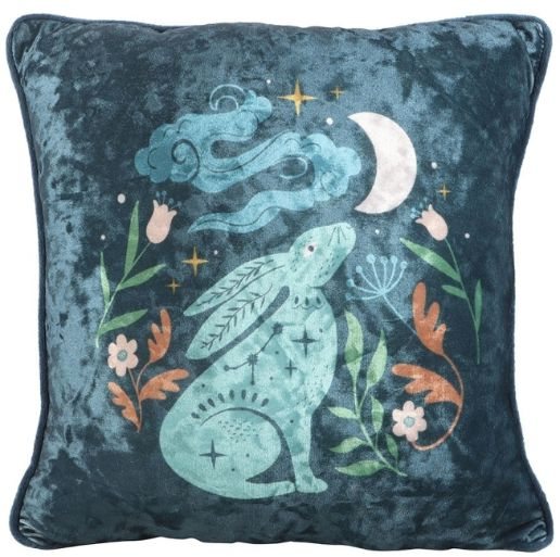 35cm Square Midnight Hare Cushion