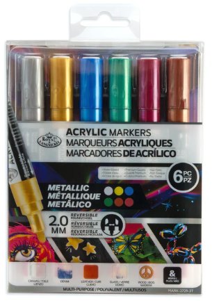 6PC Acrylic .7mm Rainbow Markers