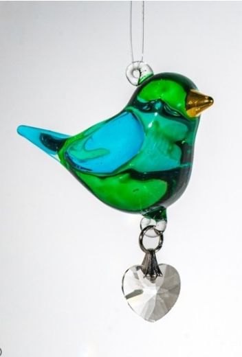 Fantasy Glass Pretty Little Bird - Emerald