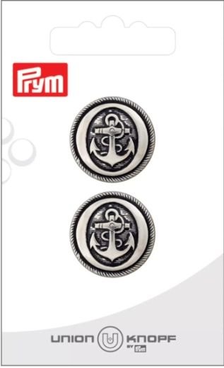 Antique Silver 2pc 22mm Metal Achor Buttons