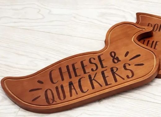 Wooden Charcuterie Board - Cheese & Quackers