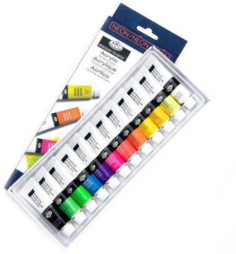 12pc 12ml Acrylic Neon Paint Set