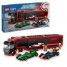 Lego City F1 Truck with RB20 & AMR24 F1 Cars